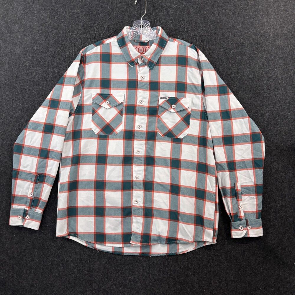 DIXXON Flannel Miami Dolphins Flannel Shirt Mens Large Plaid 72 Anniversary